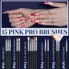 image:imageFANDAMEI Nail Charms and Nail Brushes Nail Accessories Kit with 15 Pcs Nail Art Brushes 6 Box Nail Charms and Gems 10 Pcs Flower Nail Stickers 5 Pcs Dotting Tools Nail Art Kit with Nail Brushblack