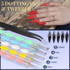 image:imageFANDAMEI Nail Charms and Nail Brushes Nail Accessories Kit with 15 Pcs Nail Art Brushes 6 Box Nail Charms and Gems 10 Pcs Flower Nail Stickers 5 Pcs Dotting Tools Nail Art Kit with Nail Brushblack