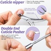 image:imageFANDAMEI Nail Files and Buffers Manicure Tools Nail Care Kit with Nail File Nail Buffer Block Cuticle Care for Women with Nippers Pusher Peeler Cuticle Oil and Nail Prep KitCLavender