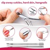image:imageFANDAMEI Nail Files and Buffers Manicure Tools Nail Care Kit with Nail File Nail Buffer Block Cuticle Care for Women with Nippers Pusher Peeler Cuticle Oil and Nail Prep KitDPomegranate