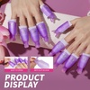 image:imageFANDAMEI Nail Polish Gel Remover Tools Kit with Nail Clips 100ml Nail Polish Remover Bottle 500 Nail Remover Cotton Pad Nail Brush Cuticle PusherPeeler 100180 Nail FileBuffer BlockCPurple