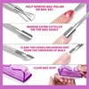 image:imageFANDAMEI Nail Polish Gel Remover Tools Kit with Nail Clips 100ml Nail Polish Remover Bottle 500 Nail Remover Cotton Pad Nail Brush Cuticle PusherPeeler 100180 Nail FileBuffer BlockCPurple