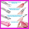 image:imageFANDAMEI Nail Polish Gel Remover Tools Kit with Nail Clips 100ml Nail Polish Remover Bottle 500 Nail Remover Cotton Pad Nail Brush Cuticle PusherPeeler 100180 Nail FileBuffer BlockDRose