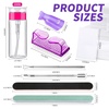 image:imageFANDAMEI Nail Polish Gel Remover Tools Kit with Nail Clips 100ml Nail Polish Remover Bottle 500 Nail Remover Cotton Pad Nail Brush Cuticle PusherPeeler 100180 Nail FileBuffer BlockCPurple