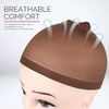 image:imageFandamei Mesh Wig Caps Net 4PCS Wig Caps Net Open End Dark Brown Wig Cap for women Strength Wig Cap Dark BrownNylon Wig Cap