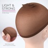 image:imageFandamei Mesh Wig Caps Net 4PCS Wig Caps Net Open End Dark Brown Wig Cap for women Strength Wig Cap Dark BrownNylon Wig Cap