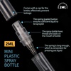 image:imageFandamei Mini Spray Bottle 60PCS 2ml Mini Clear Plastic Spray Bottle Empty Fine Mist Refillable Mini Perfume Bottle Small Empty Sample Containers Bottle 2ml 60 Pack Clear FANL0932ml
