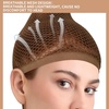 image:imageFandamei Wig Cap Hair Net for Wigs 30 CM Large Mesh Wig Cap for Long Hair for Women Nylon Hair Net Non Slip for Halloween Rave Party CosplayBrown 2 PCSBrown