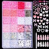 image:imageFAMDAMEI 24 Grid Flat Back Pearls and Rhinestones for Dazzling Kit Clear White Pink Pearls Flatback Resin Jelly RhinestonesFlower 3D Nail Charms and Gems for Crafting Rhinestone for Crafts