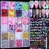 image:imageFAMDAMEI 24 Grid Nail Charms Nail Art Kit with Multi Shapes Bedazzling Gems for Nails Flatback AB Nail Rhinestones Nail Pearls Y2K Cute Nail Charms 3D Hawaii Flowers Nail Jewels for Nail Designwhite pink flowercolorful bowsequinclear pearl