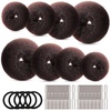 image:imageFANDAMEI Hair Bun Maker Set 8 PCS Hair Donuts for Buns 2 Extralarge2 Large2 Medium and 2 Small 40 PCS Bobby Pins 5 PCS Hair Elastic Ties BlackBun Maker  BlackDark Brown