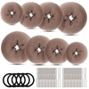 image:imageFANDAMEI Hair Bun Maker Set 8 PCS Hair Donuts for Buns 2 Extralarge2 Large2 Medium and 2 Small 40 PCS Bobby Pins 5 PCS Hair Elastic Ties BlackBun Maker  BlackTan Brown