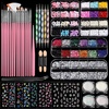 image:imageFANDAMEI Nail Art Brushes Set Nail Art Kits 3D Nail Charms Nail Design Tools Kit Nail Set for Beginners Nail Dotting Tool Nail RhinestonesChrome Nail PowderNail Stickers Nail Art Decoration KitPink