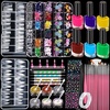 image:imageFANDAMEI Nail Art Kit 54 Pcs Nail Tool Set with 6Color Nail Polish 20 PCS Nail Art Brushes 2 Box False Nail Tips 6 Jar Chrome Nail Powder 4 Box Nail Charms 10 Sheet Nail Stickers for Beginners