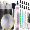 image:imageFANDAMEI Nail Art Kit With Nail Stand Nail Art Tools Nail Design Tools Nail Brush Nail Holder For Painting Nails Nail Art Brushes Nail Dotting Tool Nail Tools For Nail Art WhiteBlack