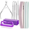 image:imageFANDAMEI Nail Care Kit Nail Files 100180 Nail Buffer Block Cuticle Nippers Cuticle Trimmer Cuticle Pusher Nail Tools Nail Kit Pedicure amp Manicure Tools Nail Prep Kit Manicure Kit for WomenDpurple