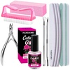 image:imageFANDAMEI Nail Files and Buffers Manicure Tools Nail Care Kit with Nail File Nail Buffer Block Cuticle Care for Women with Nippers Pusher Peeler Cuticle Oil and Nail Prep KitARose