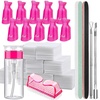 image:imageFANDAMEI Nail Polish Gel Remover Tools Kit with Nail Clips 100ml Nail Polish Remover Bottle 500 Nail Remover Cotton Pad Nail Brush Cuticle PusherPeeler 100180 Nail FileBuffer BlockDRose
