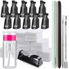 image:imageFANDAMEI Nail Polish Gel Remover Tools Kit with Nail Clips 100ml Nail Polish Remover Bottle 500 Nail Remover Cotton Pad Nail Brush Cuticle PusherPeeler 100180 Nail FileBuffer BlockEBlack