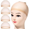 image:imageFANDAMEI Wig Cap 4 pieces Light Brown Stocking Wig Caps Stretchy Nylon Wig Caps for Women men kidsHD Ultra Thin Wig Cap
