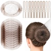 image:imageFandamei Hair Accessories Set 20PCS Mesh Hair Nets Invisible and 40PCS U Shaped Hair Pins for Women Girls Ballet Bun Maker amp Dance Hair Nets 20 inch50cm Hair Pins 24 inch6cm BrownTan Brown