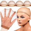 image:imageFandamei Mesh Wig Caps Net 4PCS Wig Caps Net Open End Dark Brown Wig Cap for women Strength Wig Cap Dark BrownHD Wig Cap
