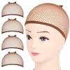 image:imageFandamei Mesh Wig Caps Net 4PCS Wig Caps Net Open End Dark Brown Wig Cap for women Strength Wig Cap Dark BrownMesh Wig Cap Closed End
