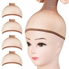 image:imageFandamei Mesh Wig Caps Net 4PCS Wig Caps Net Open End Dark Brown Wig Cap for women Strength Wig Cap Dark BrownMesh Wig Cap Open End