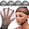 image:imageFandamei Wig Cap 4PCS Black Mesh Wig Cap Net Closed End Hair Mesh Net Wig Caps Liner Weaving Caps for Women Men KidsHD Wig Cap