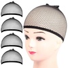 image:imageFandamei Wig Cap 4PCS Black Mesh Wig Cap Net Closed End Hair Mesh Net Wig Caps Liner Weaving Caps for Women Men KidsMesh Wig Cap Closed End