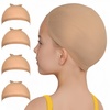 image:imageFandamei Wig Cap 4PCS Wig Cap for Kids Light Brown Stretchy Stocking Caps for Wigs Natural for Halloween CosplayLight Brown