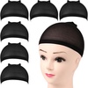 image:imageFandamei Wig Cap 6PCS Black Stocking Caps for Wigs Stretchy Stocking Nylon Caps for Women Girls Kids