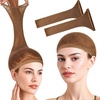 image:imageFandamei Wig Cap Hair Net for Wigs 30 CM Large Mesh Wig Cap for Long Hair for Women Nylon Hair Net Non Slip for Halloween Rave Party CosplayBrown 2 PCSBrown
