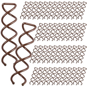 image:imageFANDAMEI 50PC Spiral Hair Pins Set Spin Pins Spiral Bobby Pins for Girls Women and Kids NonScratch Round Clip amp Bun Twist Stylish Bun Bobby Pins Premium Spin Pins for Hair BrownBrown