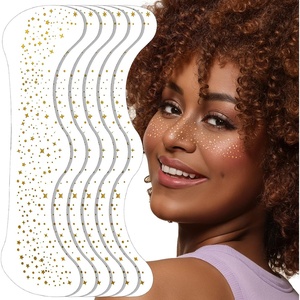 image:imageFANDAMEI 6PCS Glitter Freckles Face Glitter Makeup Speckles Makeup Patches Face Speckles for Women GoldGold