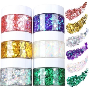 image:imageFANDAMEI Body Glitter Gel 6 Color Glitter Makeup Face Paint for BodyampFaceampHair Rave Festival Mermaid Halloween Concert Hair Glitter for Kids amp Women