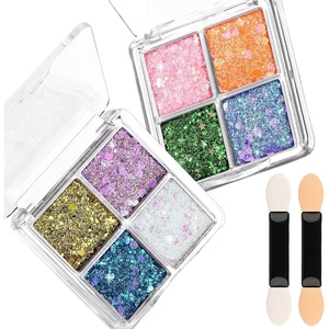 image:imageFANDAMEI Face Glitter Body Glitter for Women 2PCS 8 Colors Glitter Gel for Face Hair Glitter for Kids Fairy Rave Mermaid Makeuporangegreenvioletpinkgoldwhitepurpleblue