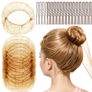 image:imageFANDAMEI Hair Net for Kids Invisible Hair Nets 20PCS with U Shaped Bobby Pins 40PCS30cm Hair Nets for Buns Bun Hair Nets for Ballet Girls Hair Accessories Set for Hair StylingWomenGirlsBrownLight Brown