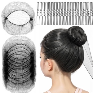 image:imageFANDAMEI Hair Net for Kids Invisible Hair Nets 20PCS with U Shaped Bobby Pins 40PCS30cm Hair Nets for Buns Bun Hair Nets for Ballet Girls Hair Accessories Set for Hair StylingWomenGirlsBrownBlack