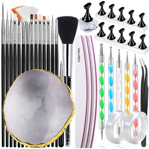 image:imageFANDAMEI Nail Art Kit With Nail Stand Nail Art Tools Nail Design Tools Nail Brush Nail Holder For Painting Nails Nail Art Brushes Nail Dotting Tool Nail Tools For Nail Art WhiteBlack