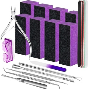 image:imageFANDAMEI Nail Care Kit Nail Buffers and Files Nail Cuticle Tools Kit Nail Manicure Tools Finger Nail File Set Nail Buffer Block Nail Cuticle Nippers Ingrown Toenail Tools Nail Care Tool KitPurple