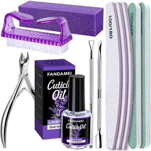 image:imageFANDAMEI Nail Files and Buffers Manicure Tools Nail Care Kit with Nail File Nail Buffer Block Cuticle Care for Women with Nippers Pusher Peeler Cuticle Oil and Nail Prep KitCLavender
