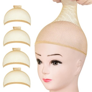image:imageFANDAMEI Wig Cap 4 pieces Light Brown Stocking Wig Caps Stretchy Nylon Wig Caps for Women men kidsCMesh Wig Cap Open End
