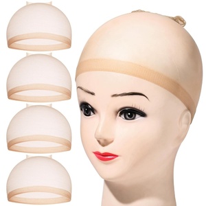 image:imageFANDAMEI Wig Cap 4 pieces Light Brown Stocking Wig Caps Stretchy Nylon Wig Caps for Women men kidsHD Ultra Thin Wig Cap