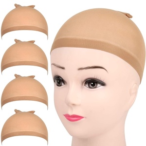 image:imageFANDAMEI Wig Cap 4 pieces Light Brown Stocking Wig Caps Stretchy Nylon Wig Caps for Women men kidsNylon Wig Cap