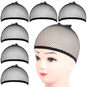 image:imageFandamei 6PCS Wig Cap 6PCS Black Mesh Wig Cap Net Closed End Hair Mesh Net Liner Weaving Caps for Women Men Kids Wig Caps for Halloween CosplayBlack