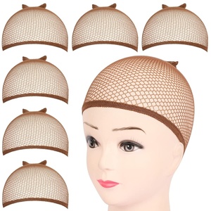 image:imageFandamei 6PCS Wig Cap 6PCS Black Mesh Wig Cap Net Closed End Hair Mesh Net Liner Weaving Caps for Women Men Kids Wig Caps for Halloween CosplayBrown