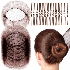 image:imageFandamei Hair Accessories Set 20PCS Mesh Hair Nets Invisible and 40PCS U Shaped Hair Pins for Women Girls Ballet Bun Maker amp Dance Hair Nets 20 inch50cm Hair Pins 24 inch6cm BrownBrown