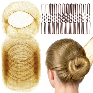image:imageFandamei Hair Accessories Set 20PCS Mesh Hair Nets Invisible and 40PCS U Shaped Hair Pins for Women Girls Ballet Bun Maker amp Dance Hair Nets 20 inch50cm Hair Pins 24 inch6cm BrownLight Brown