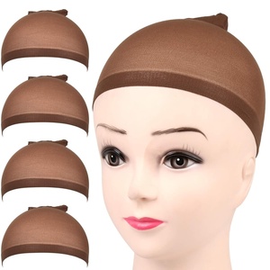 image:imageFandamei Mesh Wig Caps Net 4PCS Wig Caps Net Open End Dark Brown Wig Cap for women Strength Wig Cap Dark BrownNylon Wig Cap